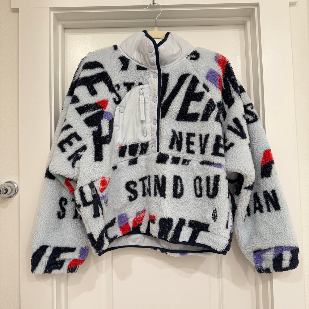 Free People Movement Hit the Slopes Fleece Pullover Stand Out Never Still Size S